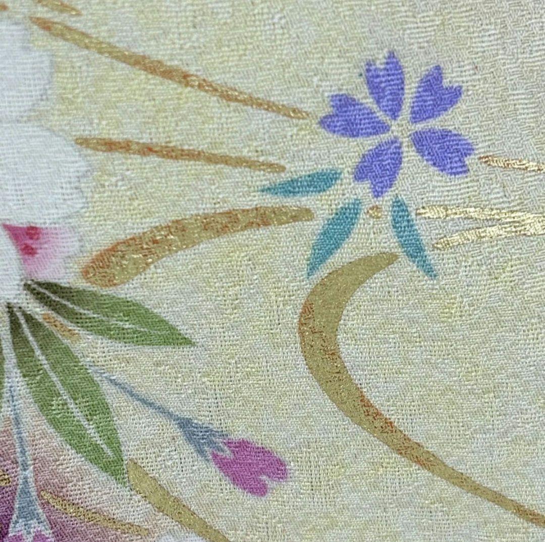 【美品】【振袖フルセット】枝垂れ桜 流水 金糸 金彩 赤