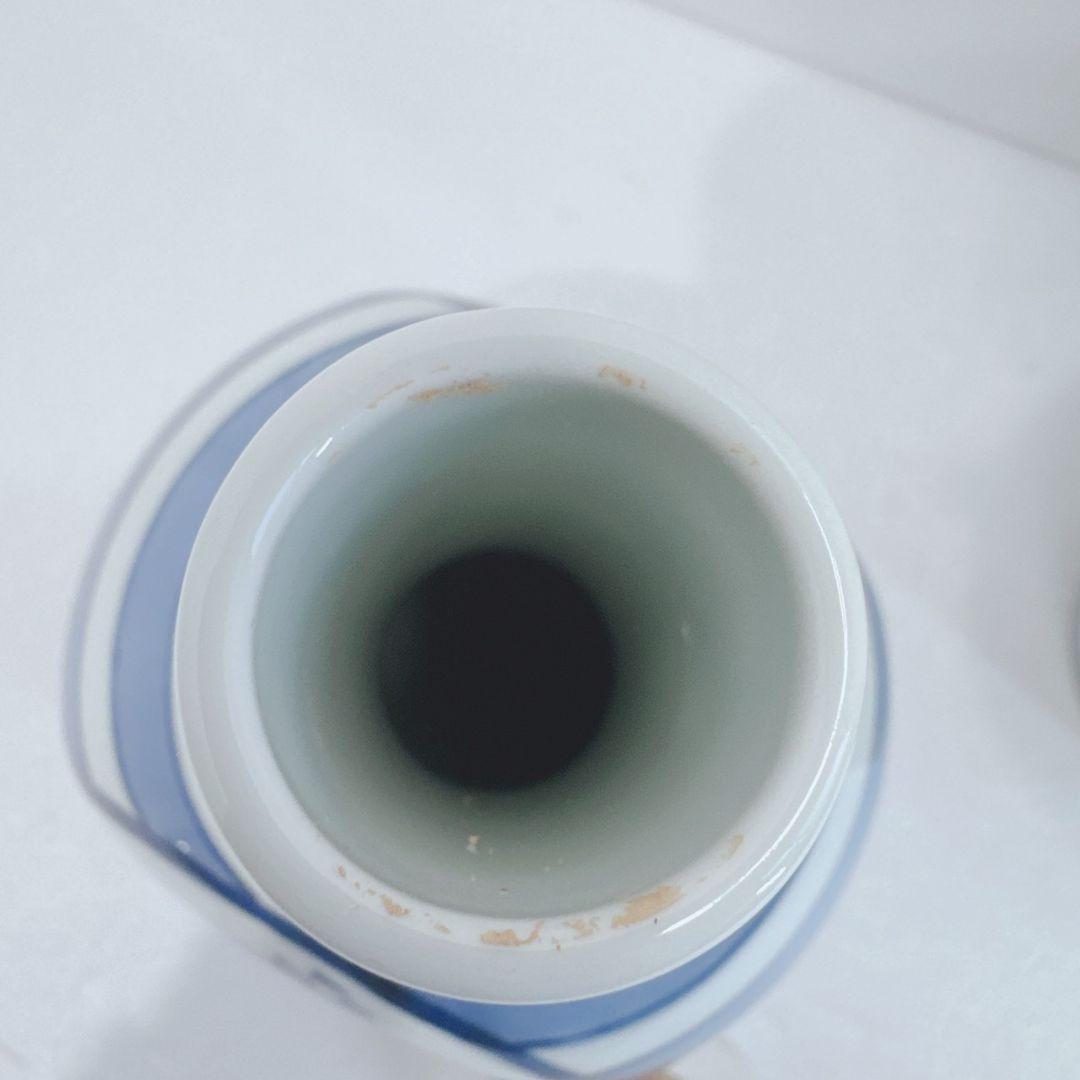 有田焼 しん窯 青花 長崎紋 ボトル バケツ型 容器 帆船 異国情緒