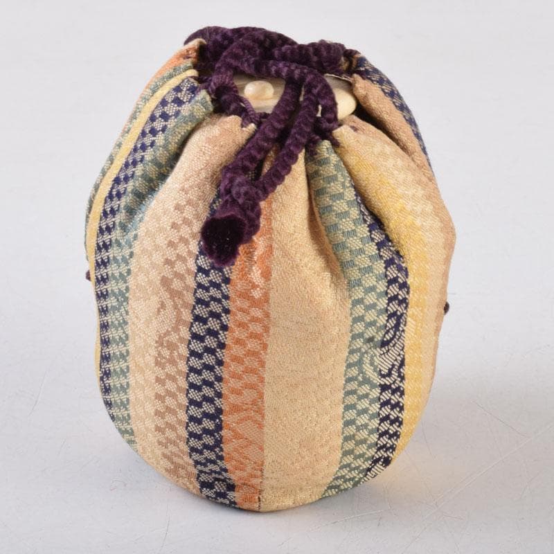 茶道具　備前焼　森宝山造　火襷　茶入　仕覆付　共箱　V　8595