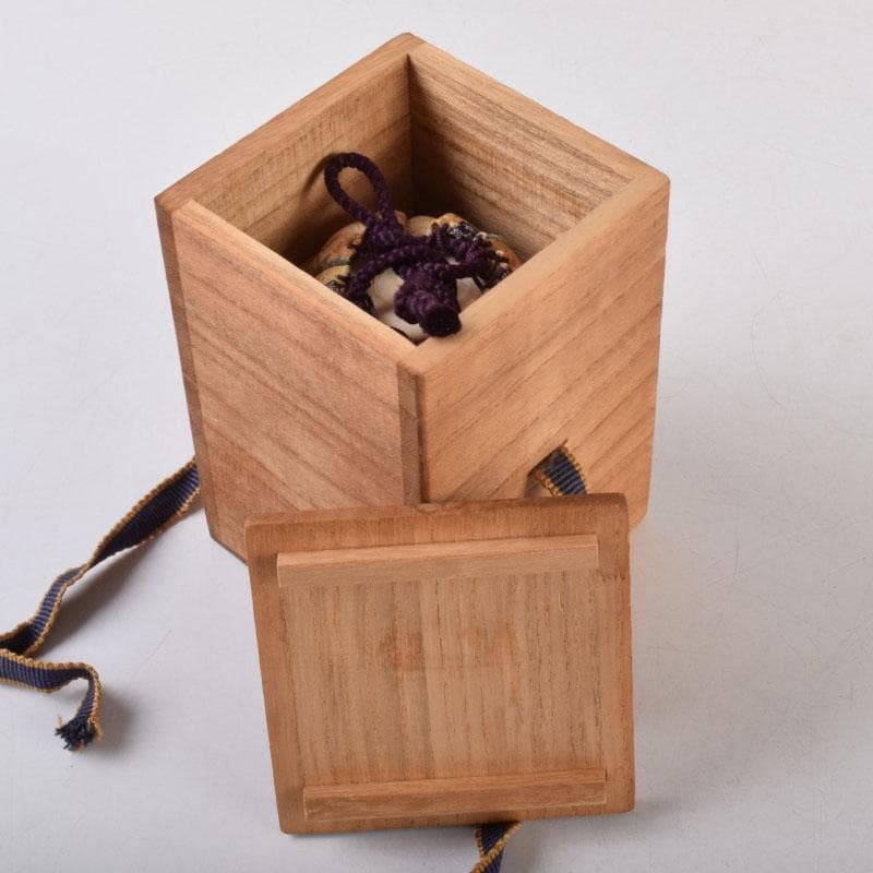 茶道具　備前焼　森宝山造　火襷　茶入　仕覆付　共箱　V　8595