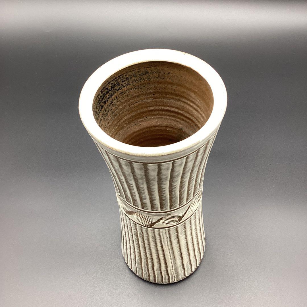 小石原焼　花入れ　杵型　刷毛目花入　箱無し