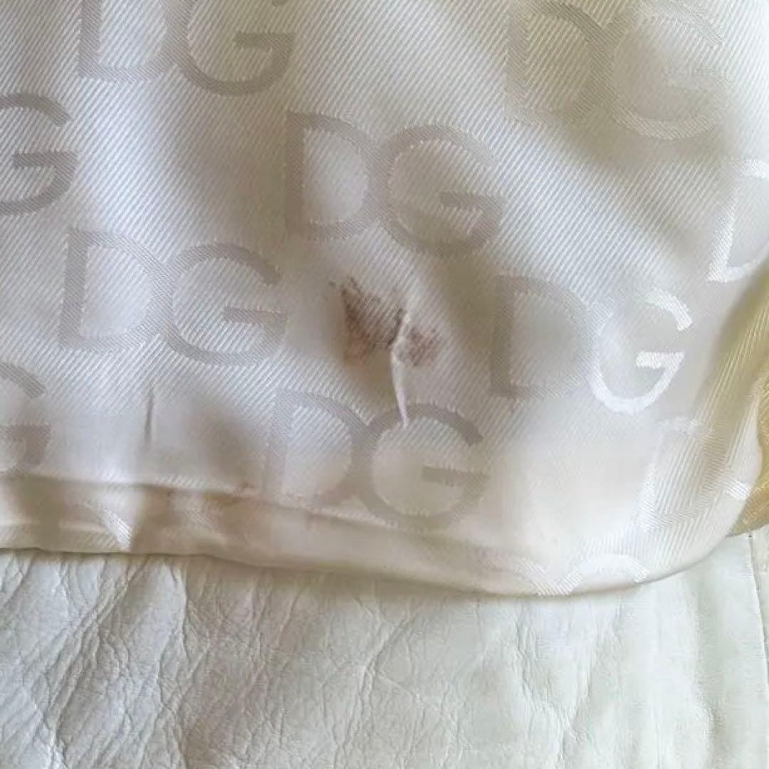 M　Dolce & Gabbana ホワイトレザーライダースジャケット