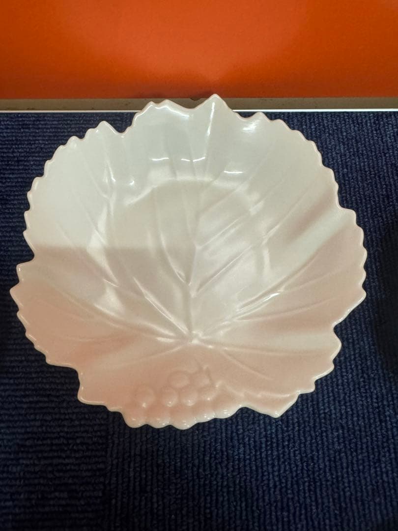 1861  深川製磁　白磁　葉型皿　5客