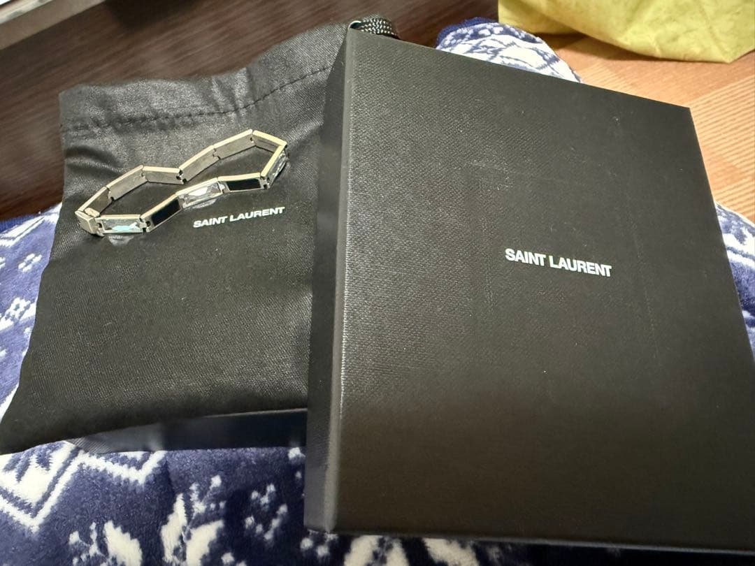 SAINT LAURENT 腕輪 メンズ NERO/CRYSTAL N