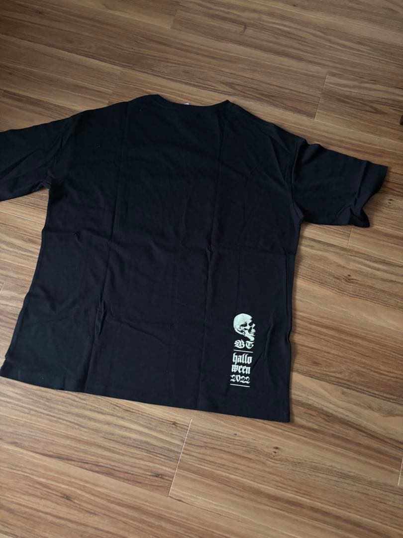 バクチク　2022ハロウィン　ビックTシャツ　 黒 スカルデザイン　サイズL