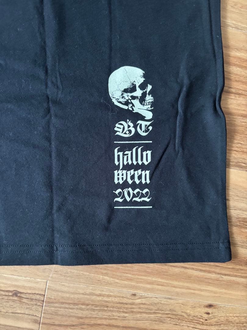バクチク　2022ハロウィン　ビックTシャツ　 黒 スカルデザイン　サイズL