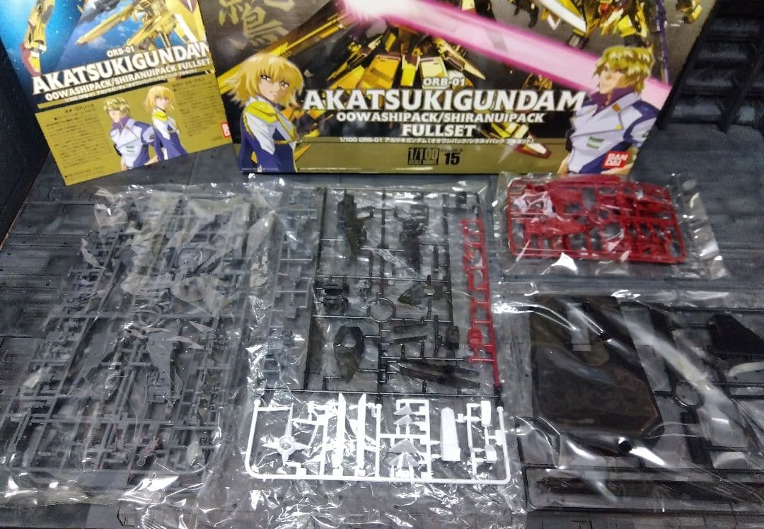 ヌ*ル様 アカツキガンダム　オオワシパック、シラヌイパック　フルセット　箱擦り傷