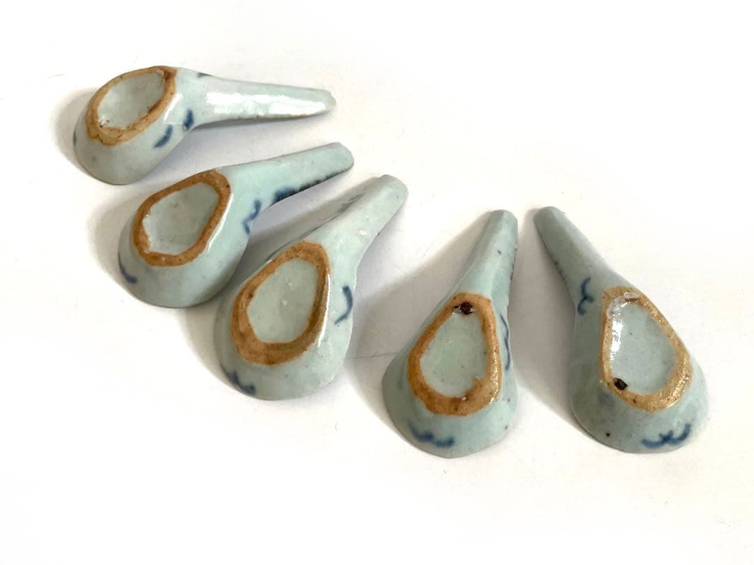 骨董　アンティーク　青花　蓮華　染付　清朝　れんげ　レンゲ　スプーン　スッカラ