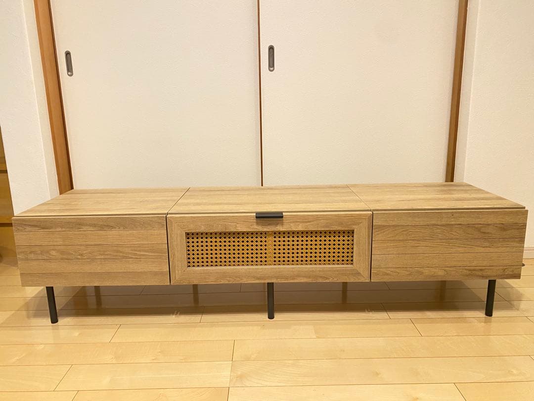 【直接取引】テレビボード　テレビ台　ラタン調　北欧　ナチュラルオーク　150cm