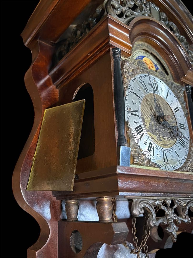 鸛《極稀少》動作確認済 ワルミンク ウーバ ムーンフェイズ 分銅式振り子掛時計