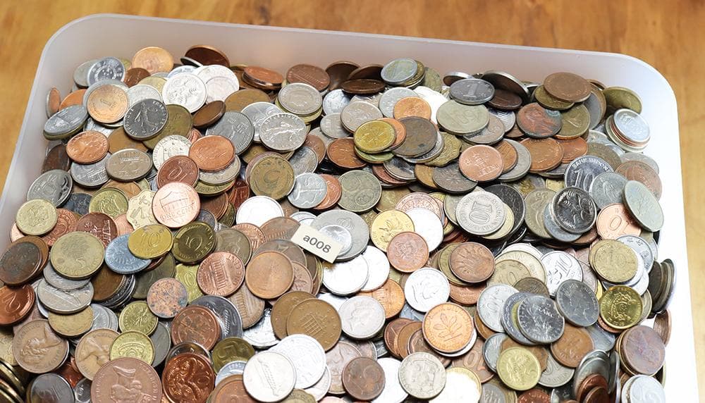 a008 豆　小さな 硬貨まとめ 約5kg 様々な国の