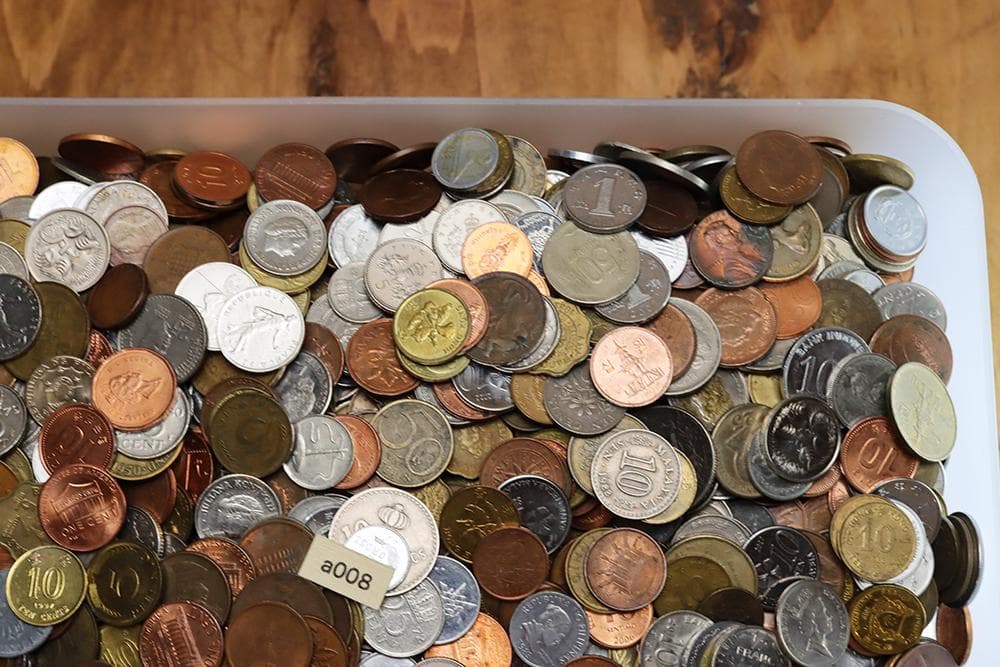 a008 豆　小さな 硬貨まとめ 約5kg 様々な国の
