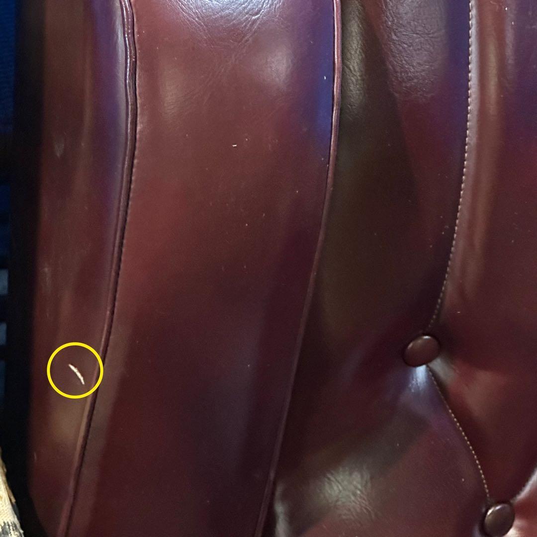 ヴィンテージ　80s〜90s ミッドセンチュリー調 ウイングバック合皮ソファー