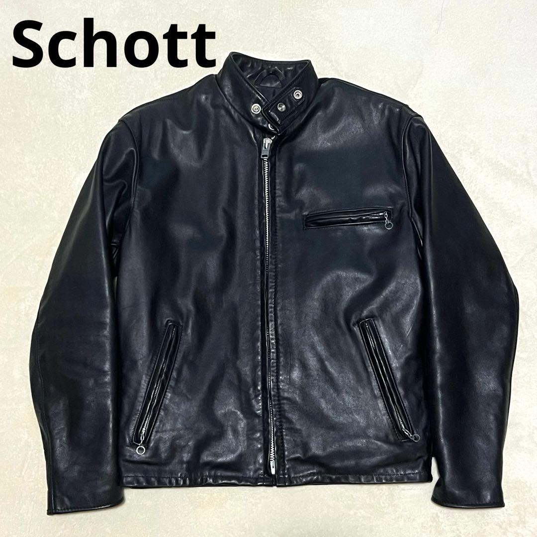 極美品✨Schott シングルライダース 141 ボアライナー付き 黒 38