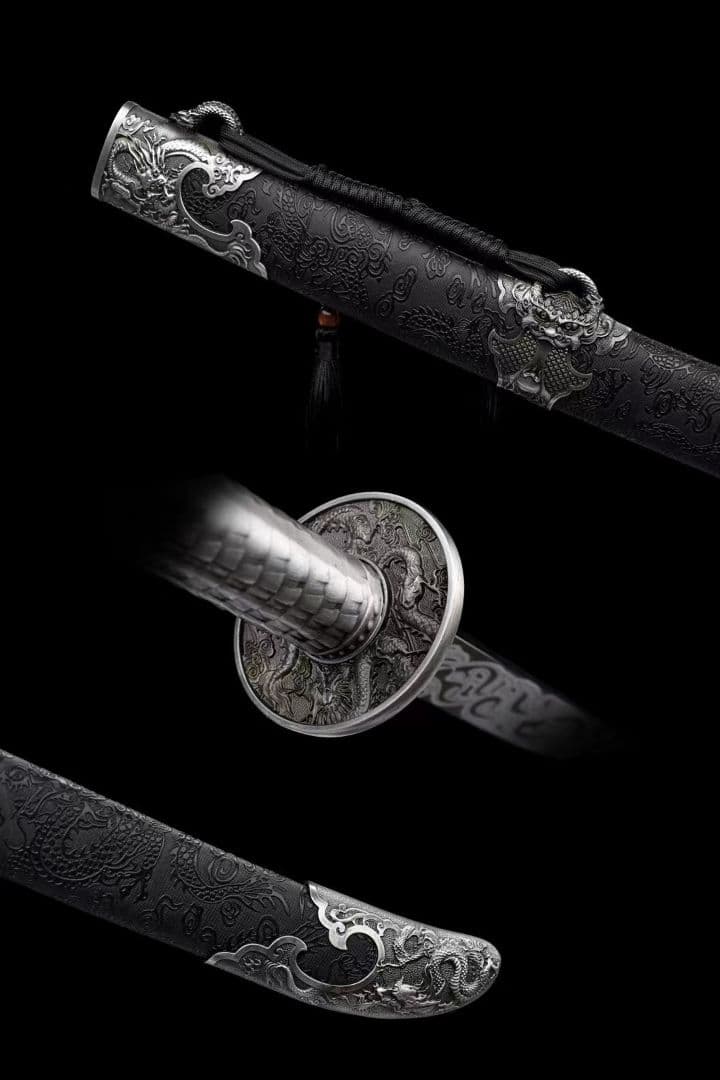 【苗刀～落淵】繍春刀 牛尾刀 苗刀 手鍛造打 鋼刀 冷兵器 古兵器 武具 両手刀