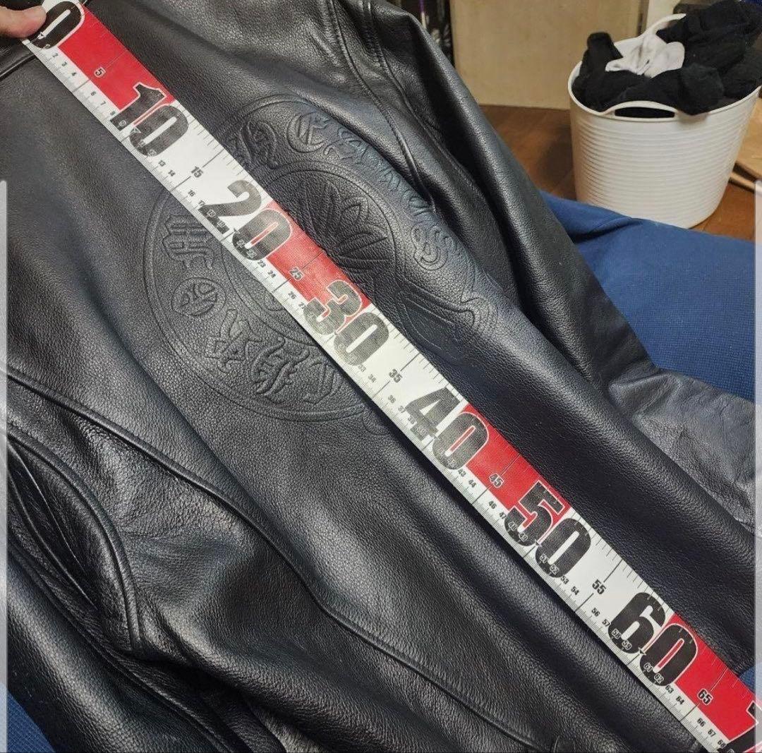 韓国製　クロスモチーフ　レザージャケット　M シングルライダース