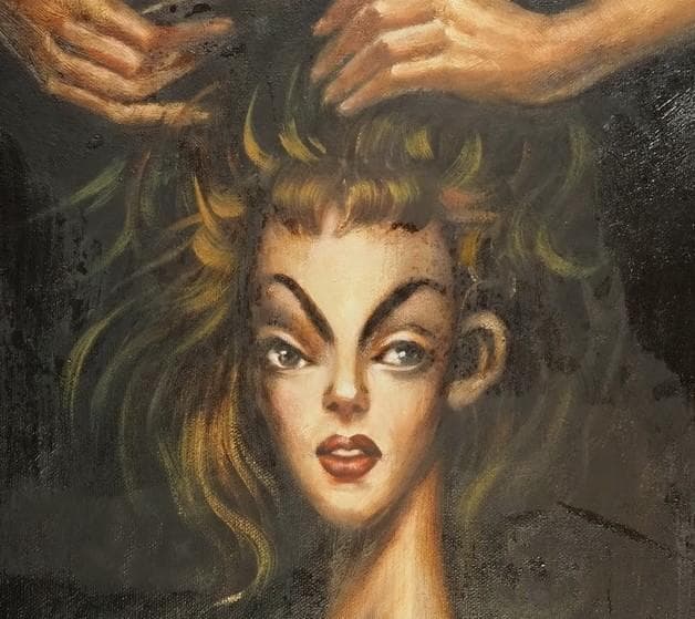 【処分価格】★金子國義 『よこしまな祈り』★油彩 F6号 油絵 金子国義 模写