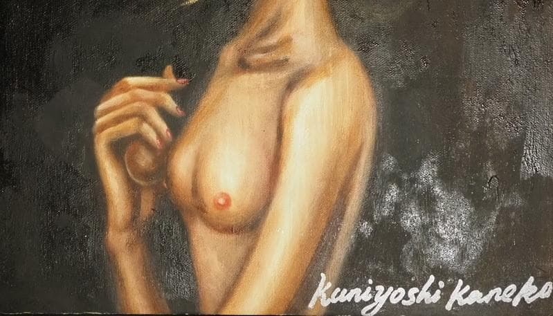 【処分価格】★金子國義 『よこしまな祈り』★油彩 F6号 油絵 金子国義 模写