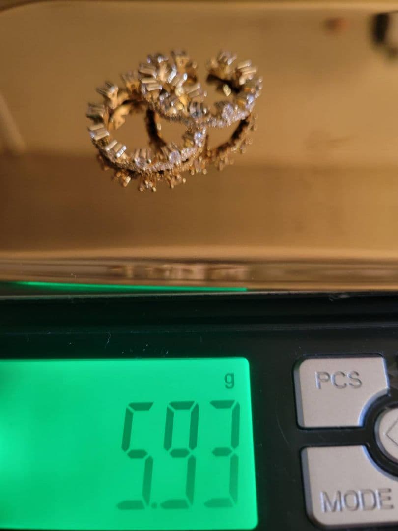 リング 指輪 k18 gp 5.9g Moissanite 0.20ct