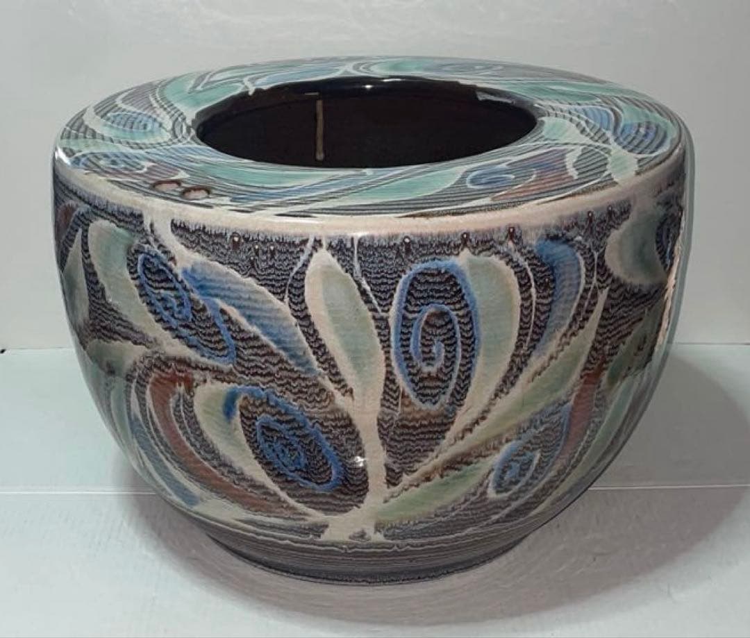 火鉢 大型 陶器 鉢カバー 観葉植物 メダカ　和風 レトロ アンティーク