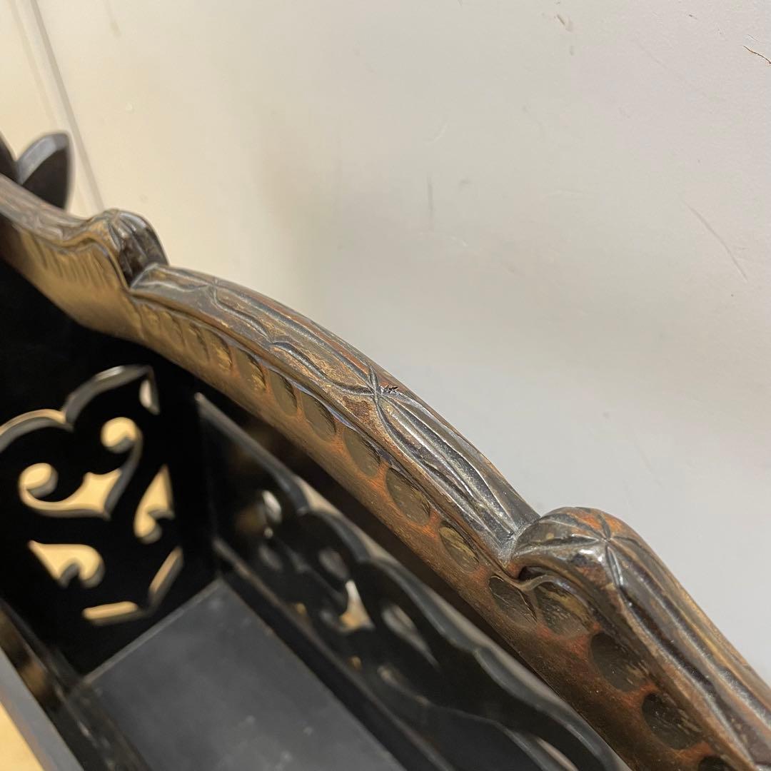 アイヌ 木彫り マガジンラック 木製 ビンテージ レトロ アンティーク