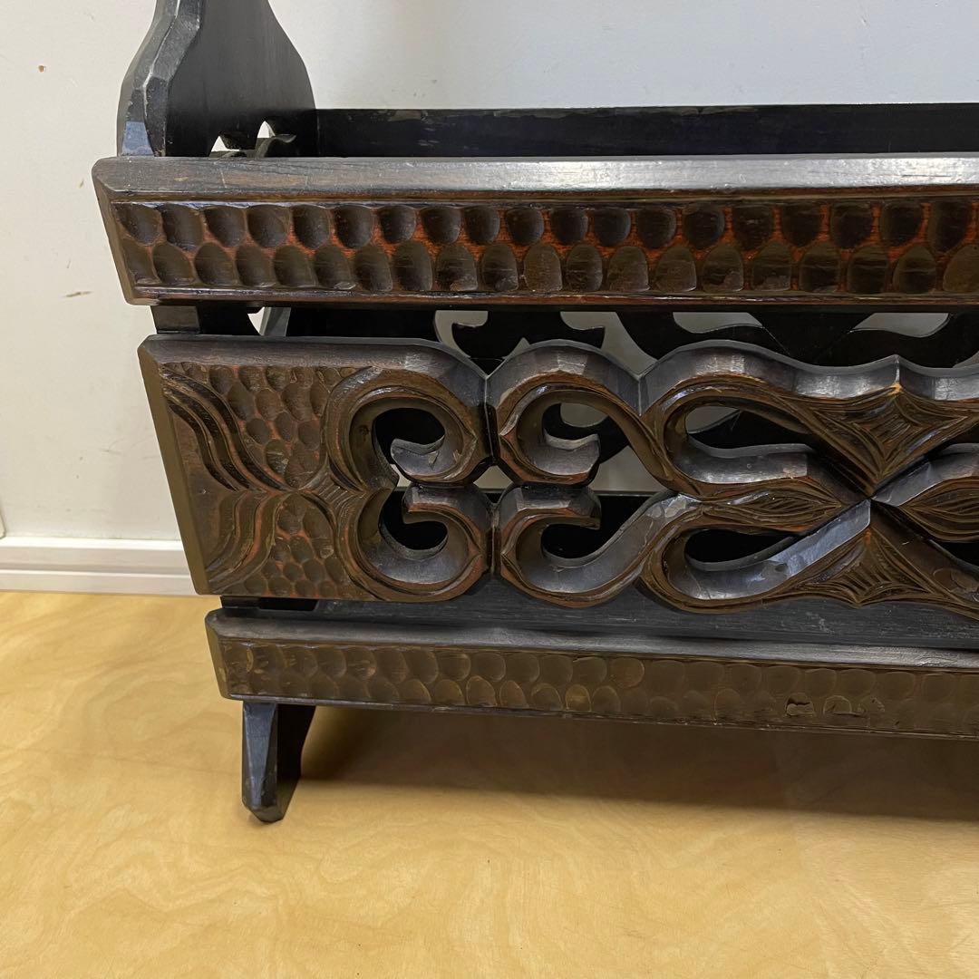 アイヌ 木彫り マガジンラック 木製 ビンテージ レトロ アンティーク