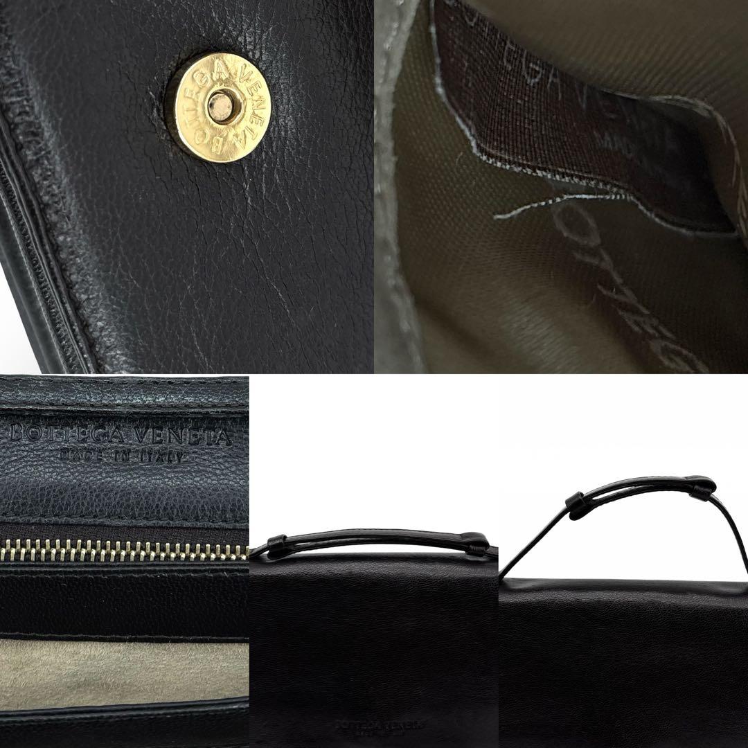 美品】ボッテガヴェネタ　ショルダーバッグ　２WAY ハンドバッグ　ロゴ　レザー