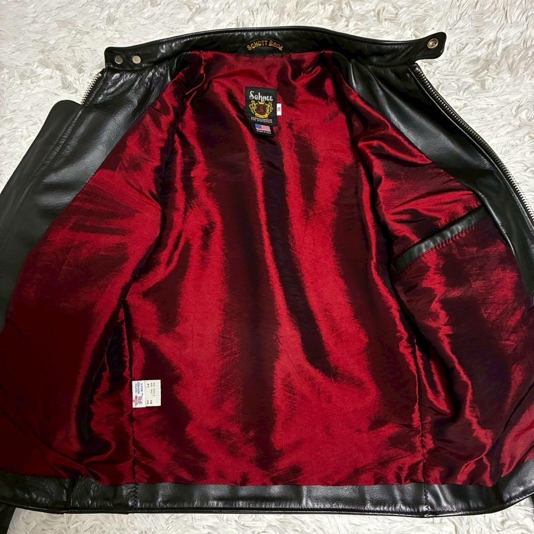 極美品 schott 641XX ライダースジャケット　カウレザー　黒　光沢感