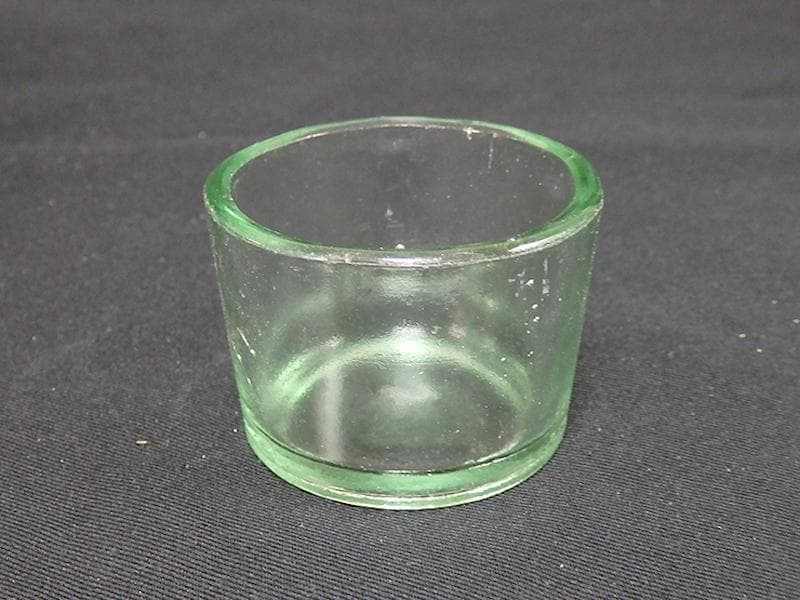 古伊万里　七宝紋透かし　六角大振盃台　ウランガラス付き　E473AS-fblk