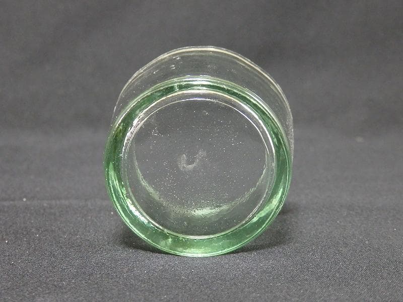 古伊万里　七宝紋透かし　六角大振盃台　ウランガラス付き　E473AS-fblk