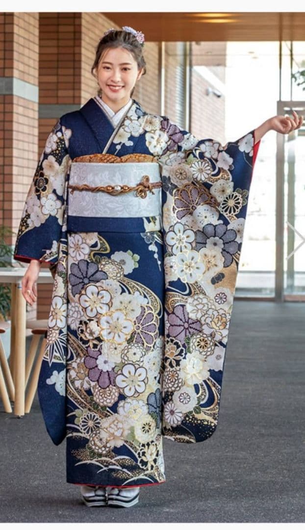 ねね丹後ちりめん 振袖セット 黒 金