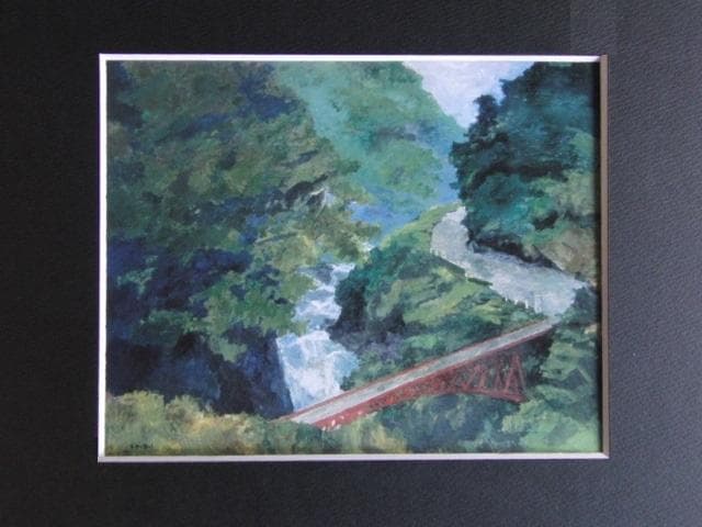 服部正一郎、黒部谷、希少画な集画、状態良好、新品高級額・額装付