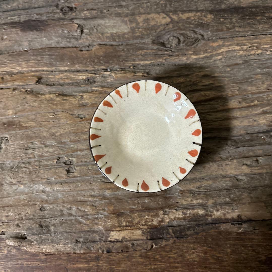 アンティーク　小ぶり麦藁手蓋付き向付　美濃　絵瀬戸　古美術　茶道具　懐石検:李朝