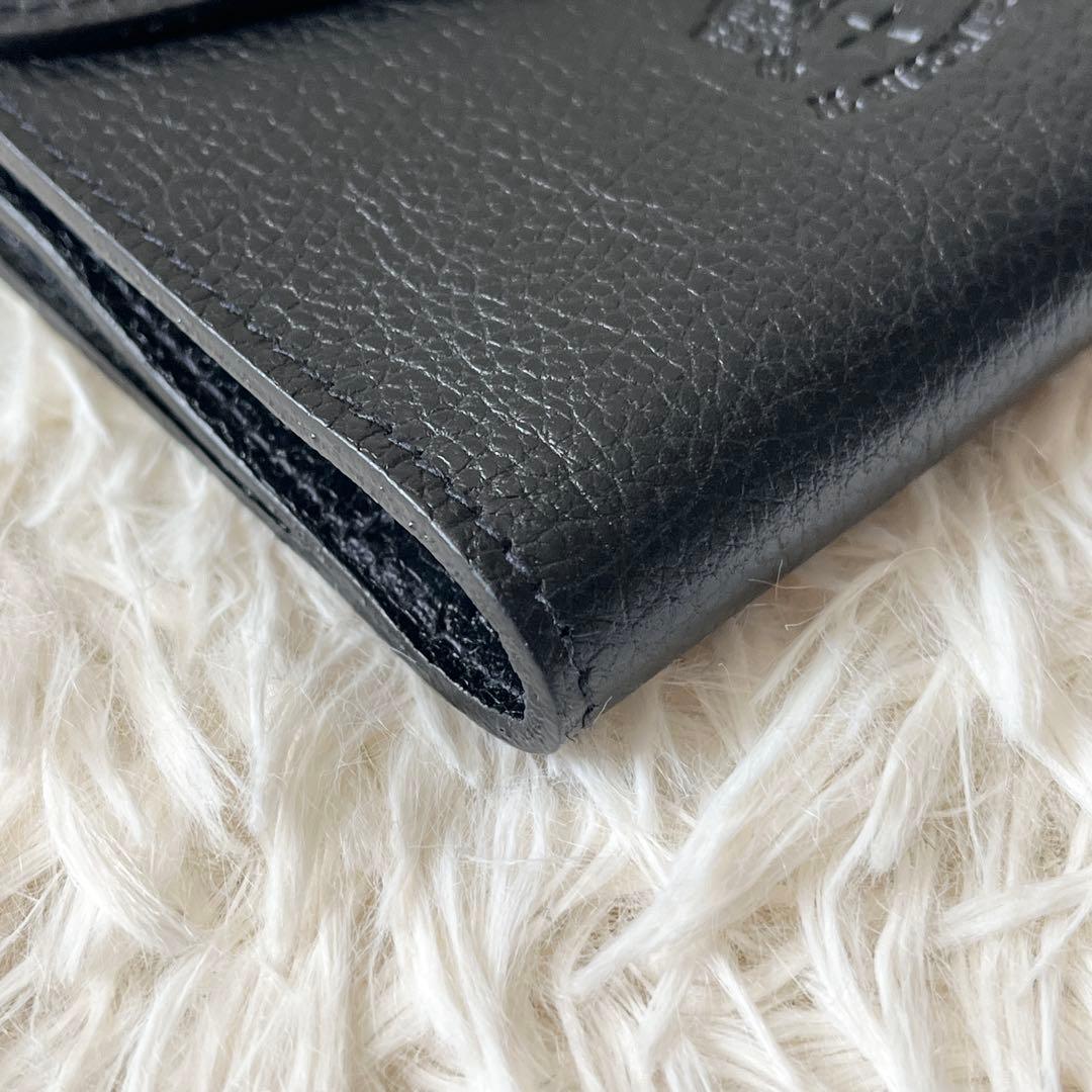 ⭐️新品未使用⭐️　IL BISONTE　がま口　三つ折り財布　ブラック　レザー
