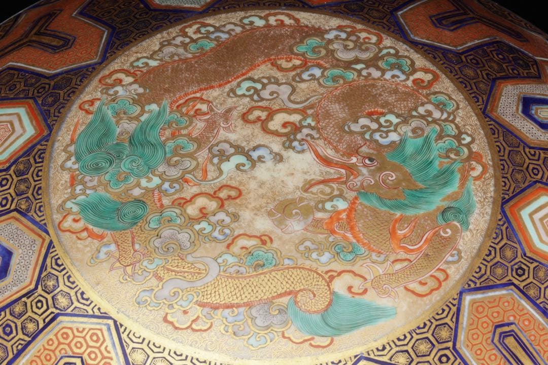 【希少古伊万里】金襴手龍文様三段重 重箱 豪華絢爛色絵金彩細工 古美術 骨董品