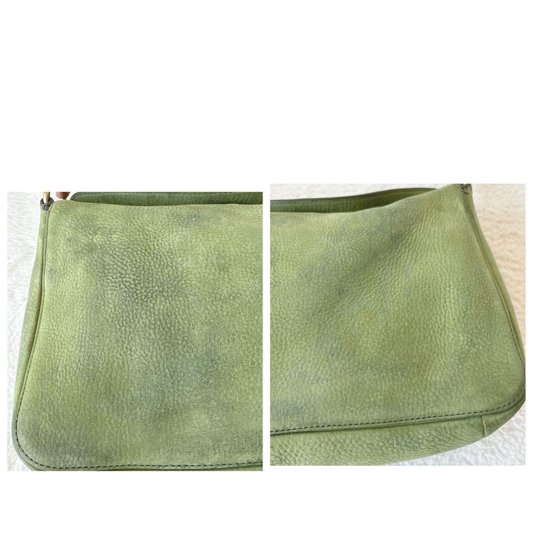 バッグ COACH shoulderbag green turnlock nubuck