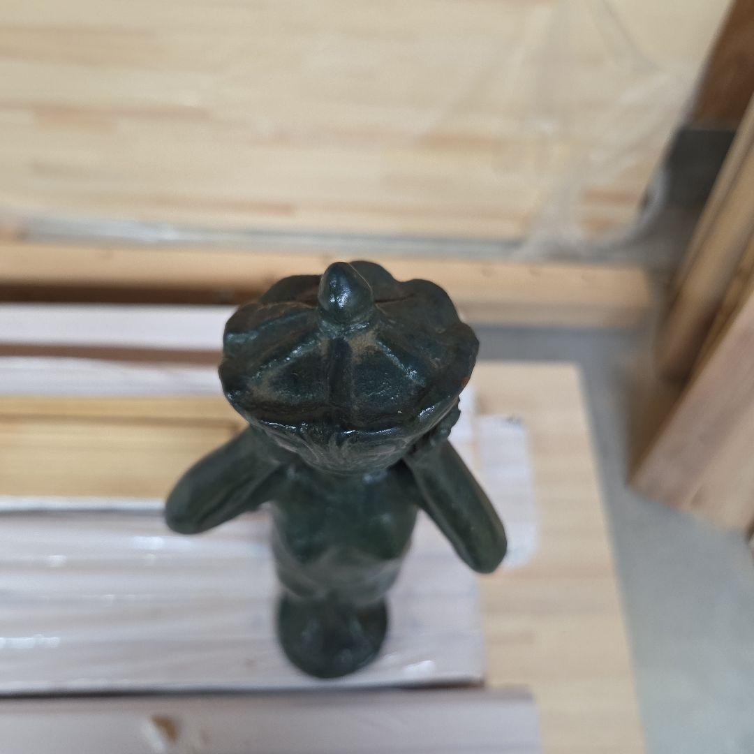 米治一作◆少女ブロンズ彫刻裸婦像【王冠】高41.5 /高岡銅器★/鋳鉄造銅像