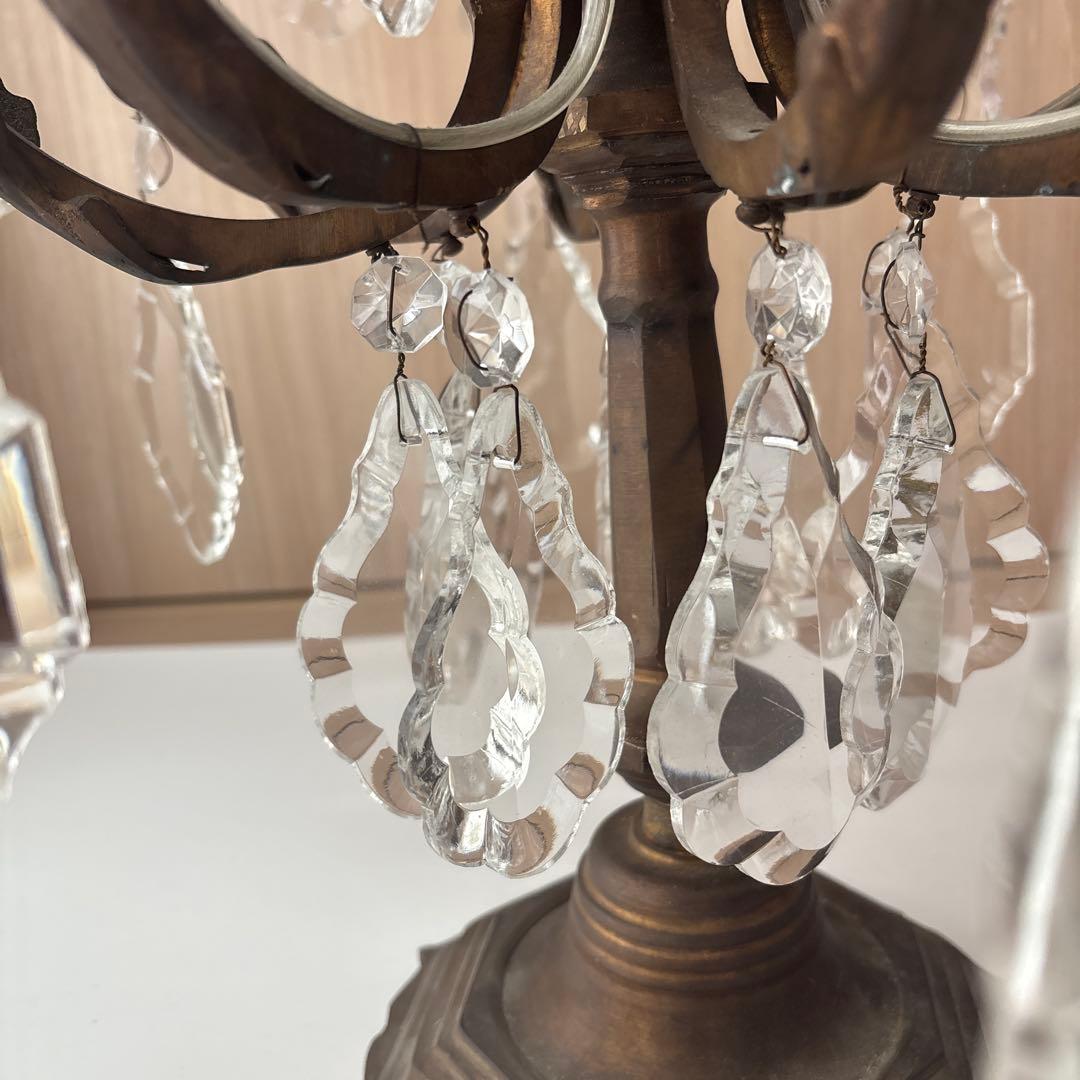 アンティーク　テーブルシャンデリア　4灯　ガラス