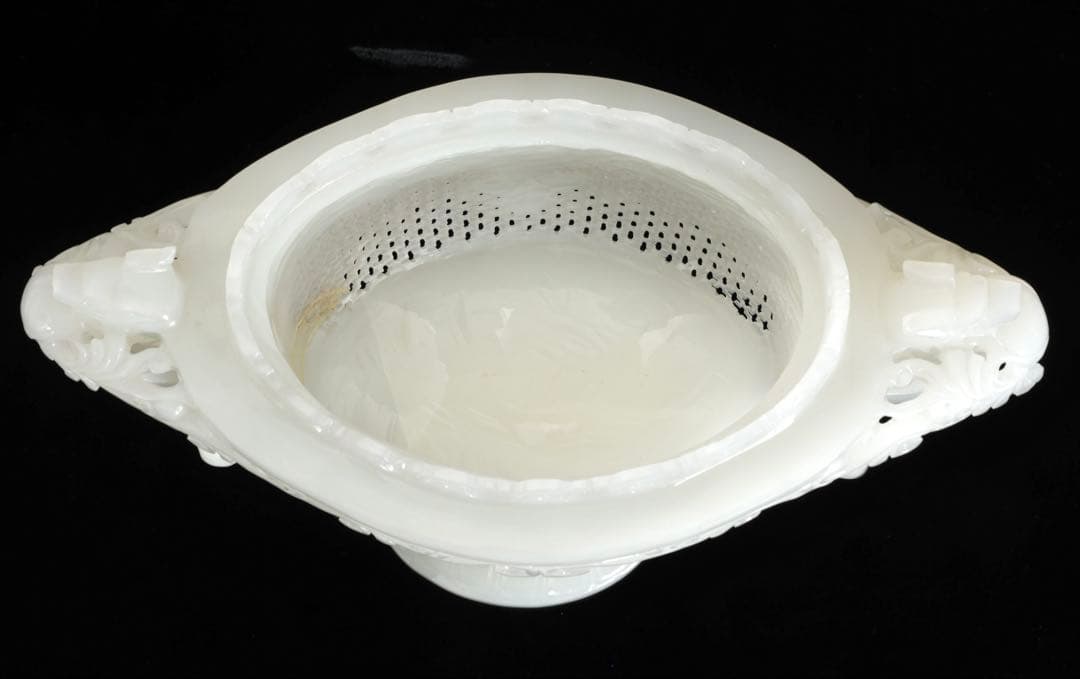 大*発様 中国古玩 白玉石大香炉 龍透彫細密彫刻 高さ36cm 唐物 古美術品