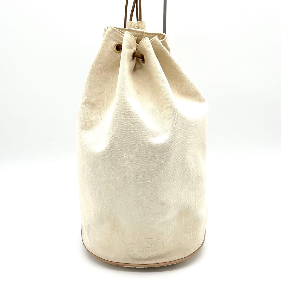 HERMESエルメス ポロションミミルGM巾着ショルダーバッグ アイボリー 希少