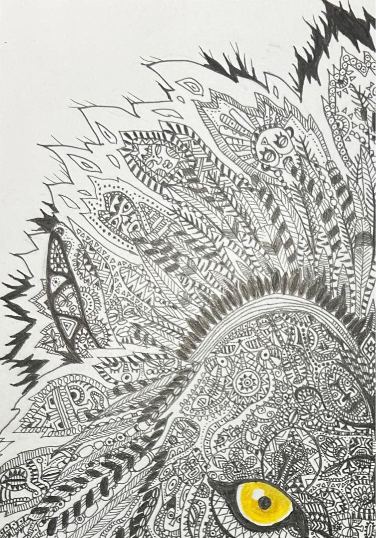 ライオン　動物ペン画No.14