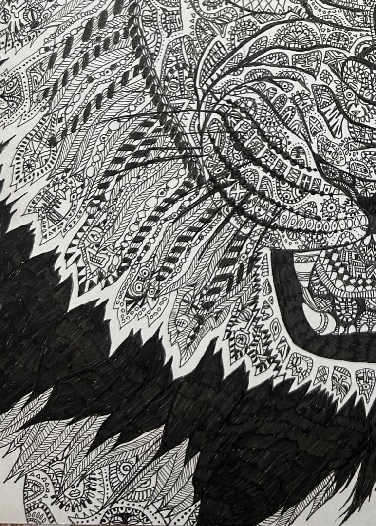 ライオン　動物ペン画No.14