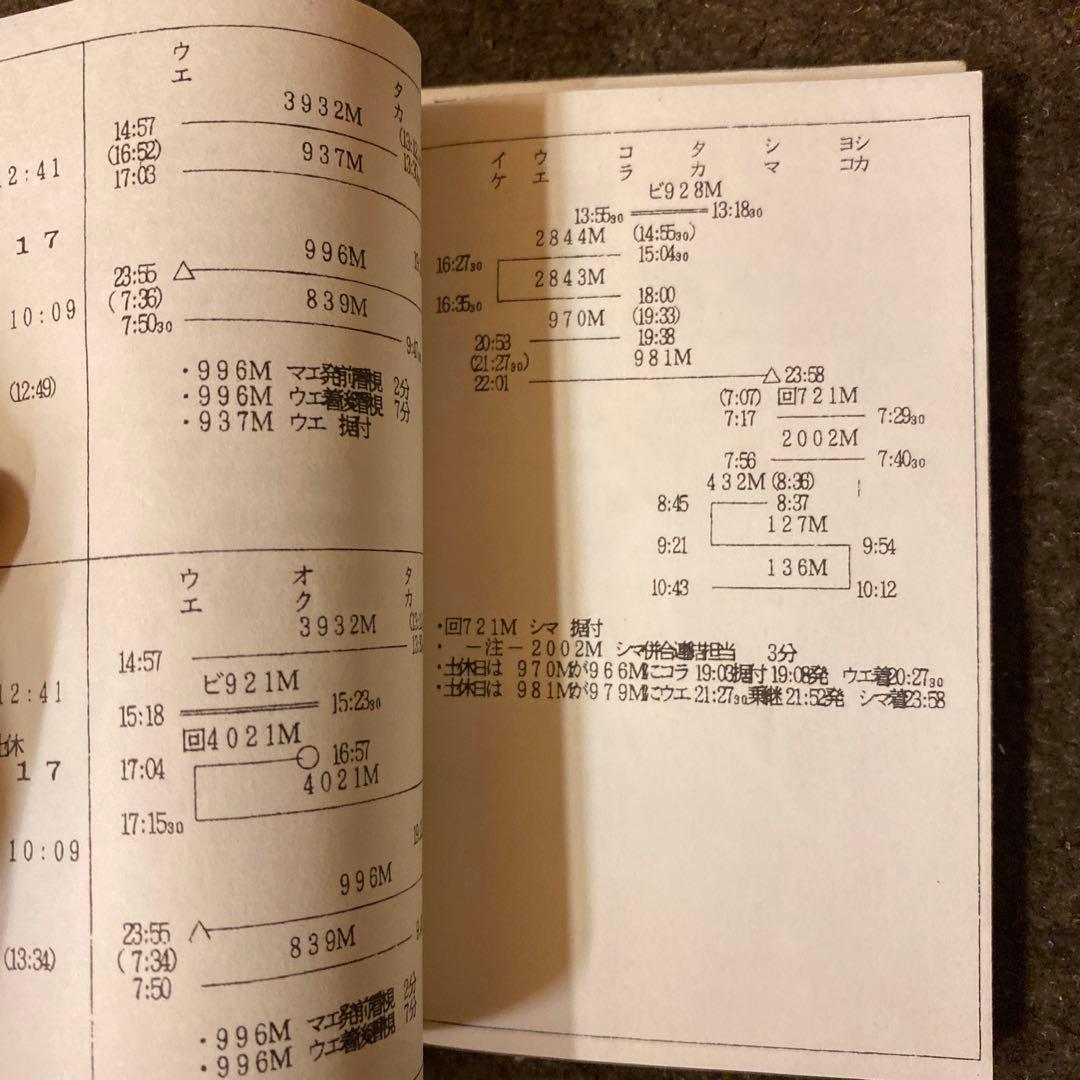 鉄道　乗務員行路表　高崎電車区