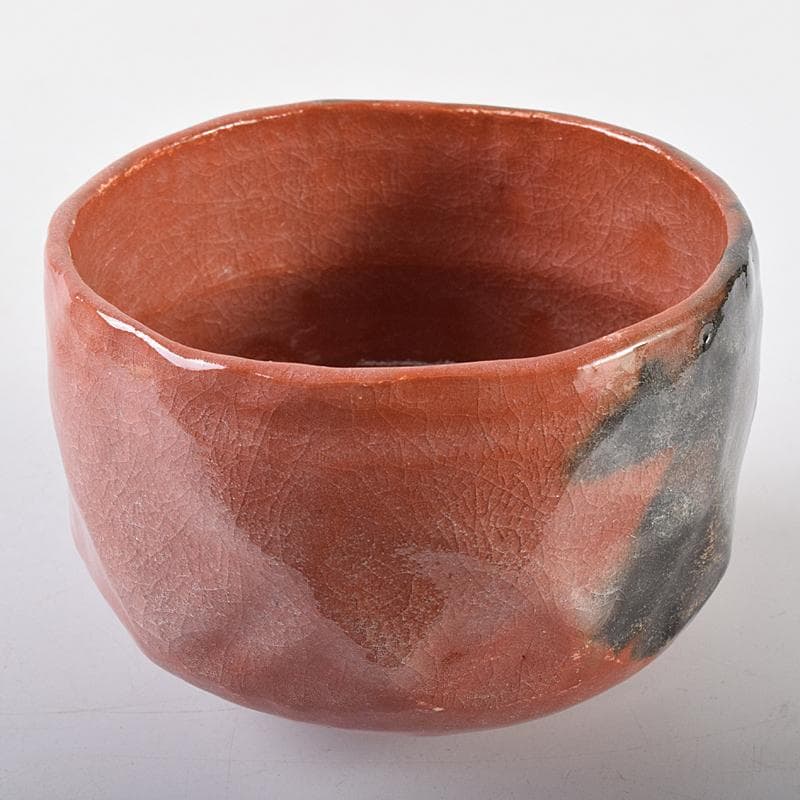 茶道具　楽焼　佐々木松楽造　赤楽茶碗　共箱　C　R8673