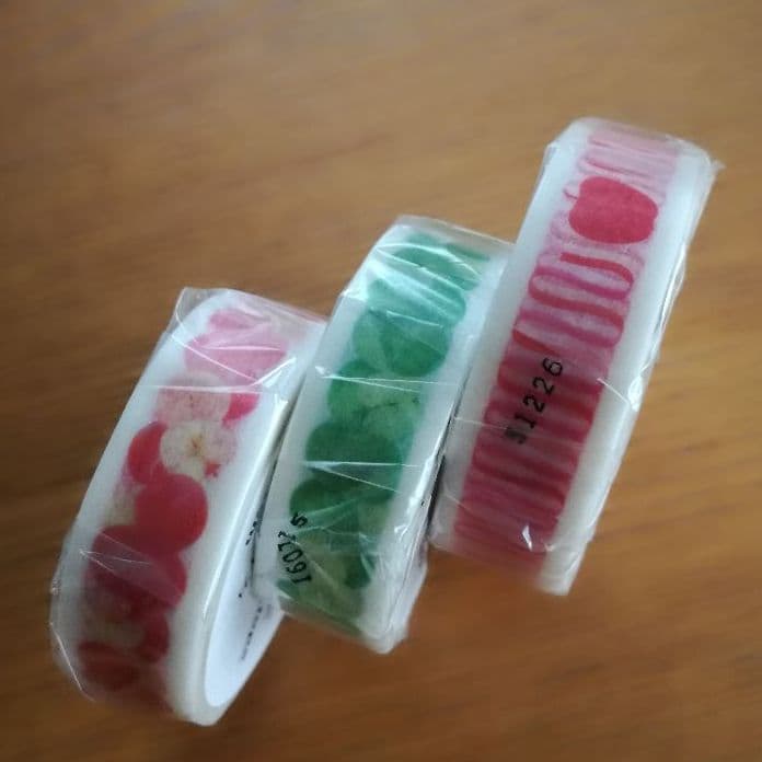 新品未開封　ラップル　オリジナル　マスキングテープ　りんご柄　3本セット