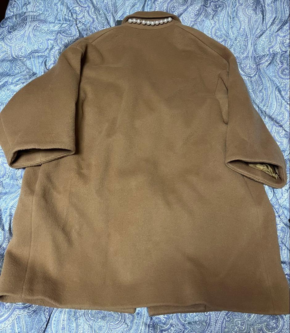 新品タグ付YOKO CHANバックパールコートYCC-625-242キャメル38