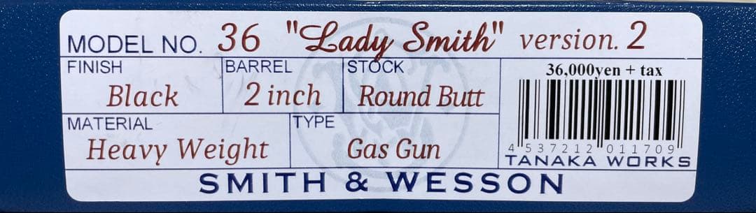 タナカワークス 限定Lady Smith ガスガン （HW/Ver.2）新品同様
