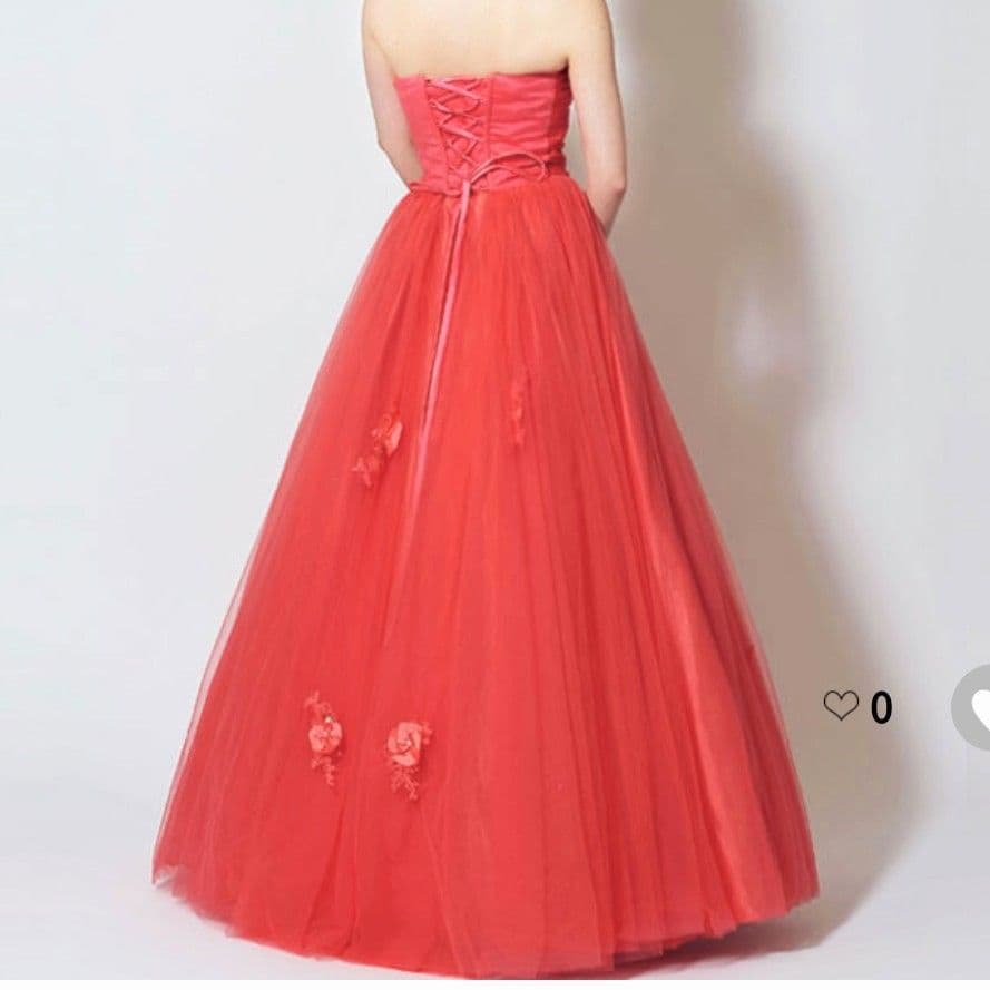 ドレスルームアミ コーラルピンク ロングドレス 演奏会 カラードレス