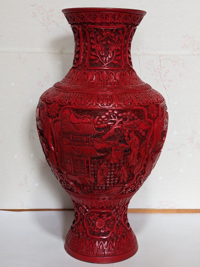 ♦中国美術伝統工芸品 楼閣図 瓶 置物 飾り ディスプレイ 骨董品