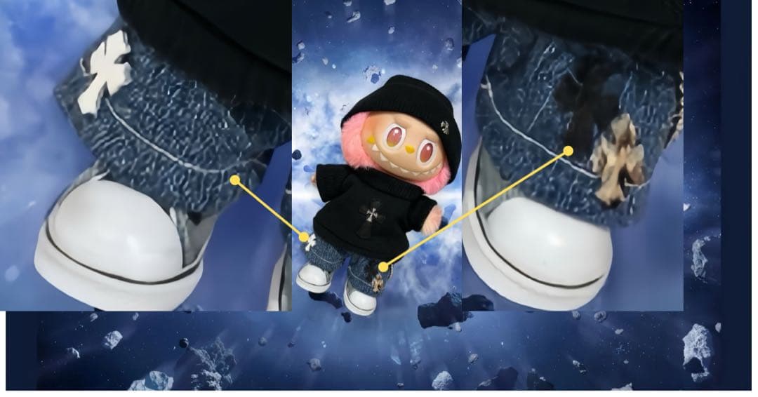 ラブブ超激レア豹柄&黒&白クロスパッチラブブ　｜⚠️お盆限定価格‼️ 究極3点セット